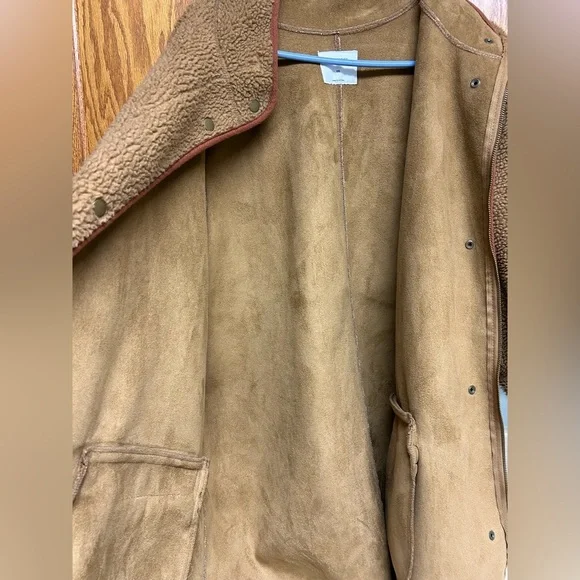 Old Navy Brown Teddy Jacket Cozy Mid-Length - Picture 3 of 4